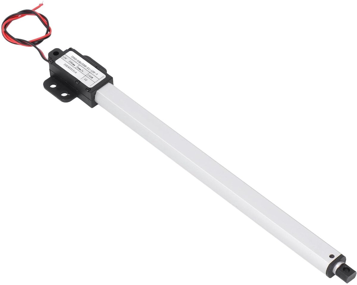 Elektrische micro-lineaire actuator 12V 200mm - 150N duwkracht - 4mm/s snelheid - automatische liftfunctie - ShopVlot