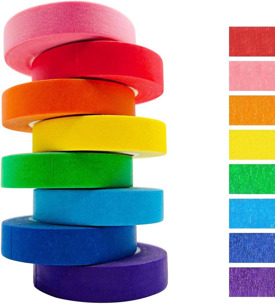 Decoratieve plakband 8 rollen - iriserend - veelzijdig - perfect voor creatief gebruik - ShopVlot