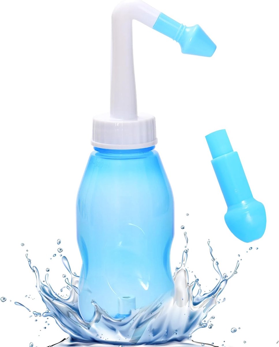 Neti pot sinus rinse kit 300 ml - neuswasflacon - blauw - voor effectieve neusirrigatie - ShopVlot