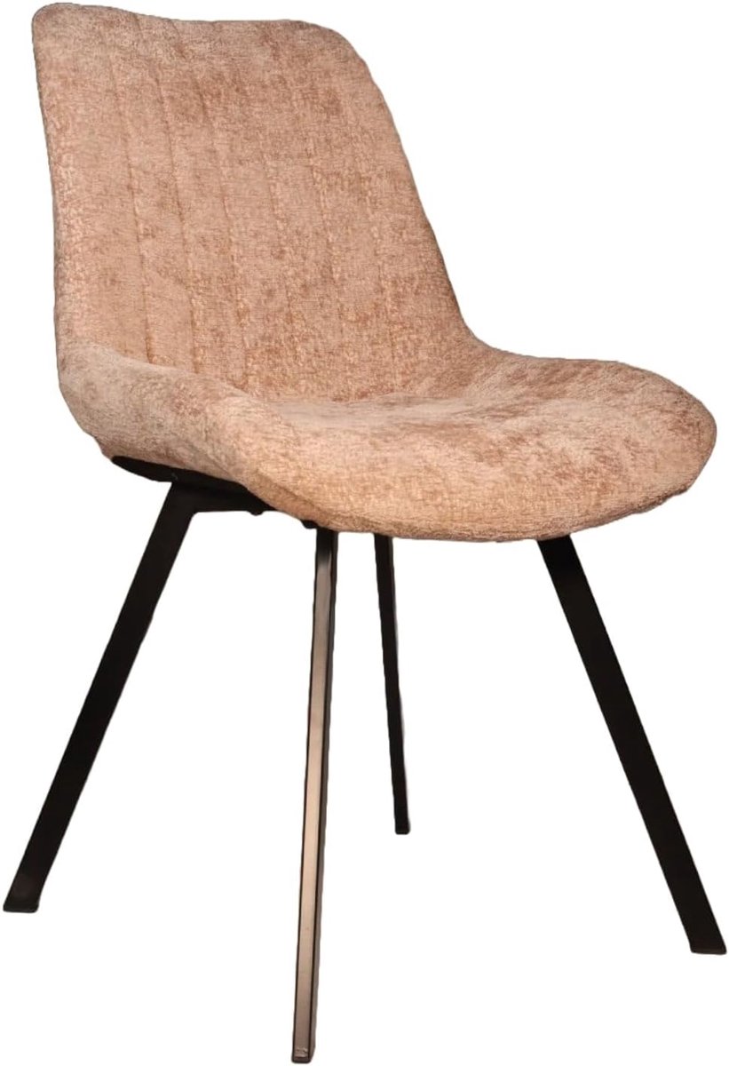 Eetstoel Susta taupe chenille - comfortabele bekleding - eenvoudig te monteren - perfect voor elke eettafel - ShopVlot