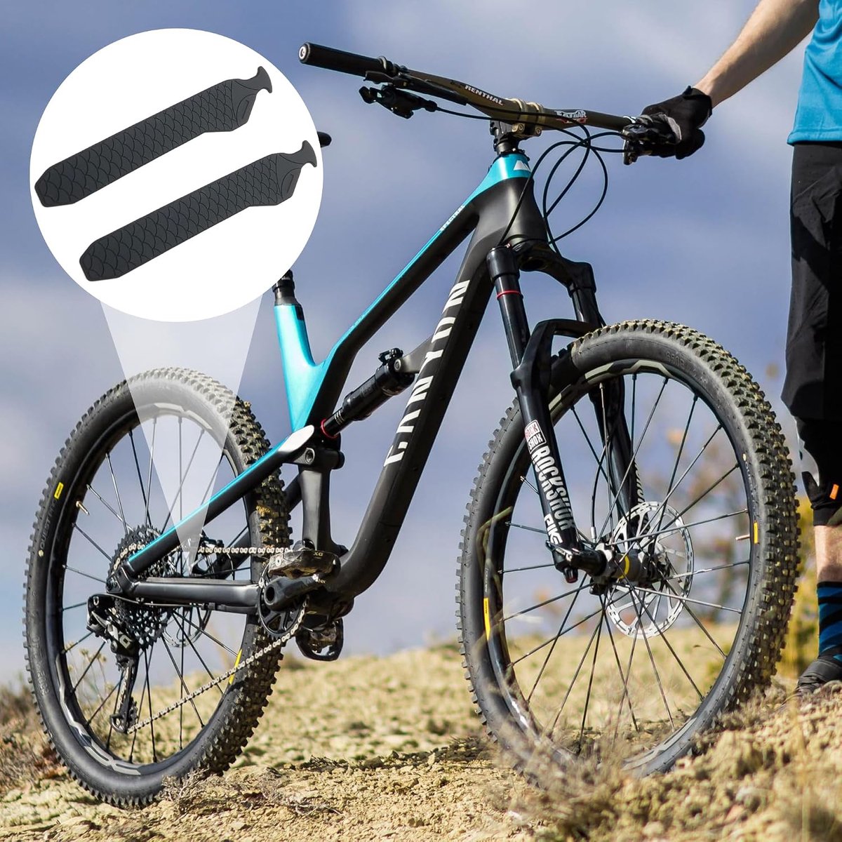 Fiets kettingbeschermers - set van 2 - zelfklevend - zachte bescherming tegen krassen - ShopVlot