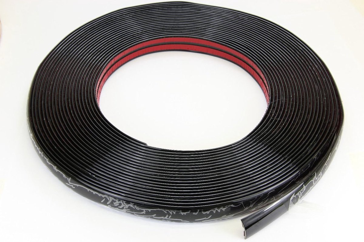 Contourstrip 20mm 15m - Zelfklevend zwart - Lichtvast - Eenvoudig te snijden - ShopVlot