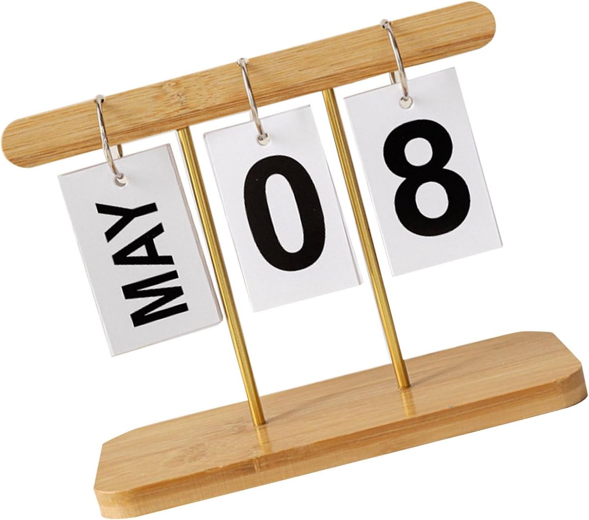 Bureau kalender - 19 x 8 x 16 cm - houten design - herbruikbaar en elegant - ShopVlot
