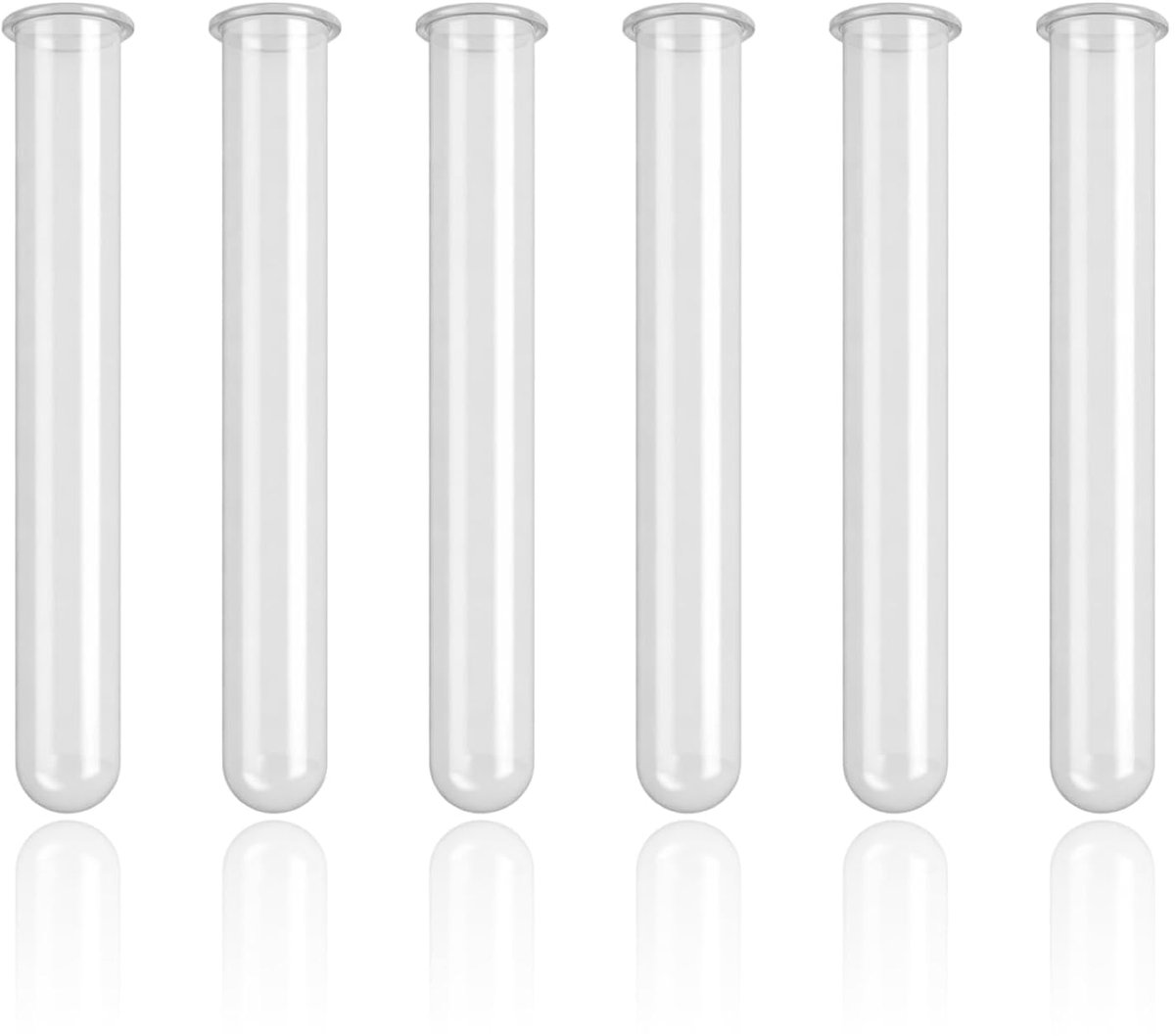 Bloemtestbuizen set van 6 - Borosilicaatglas en silicone - Herbruikbaar - Houdt bloemen vers en gehydrateerd - ShopVlot