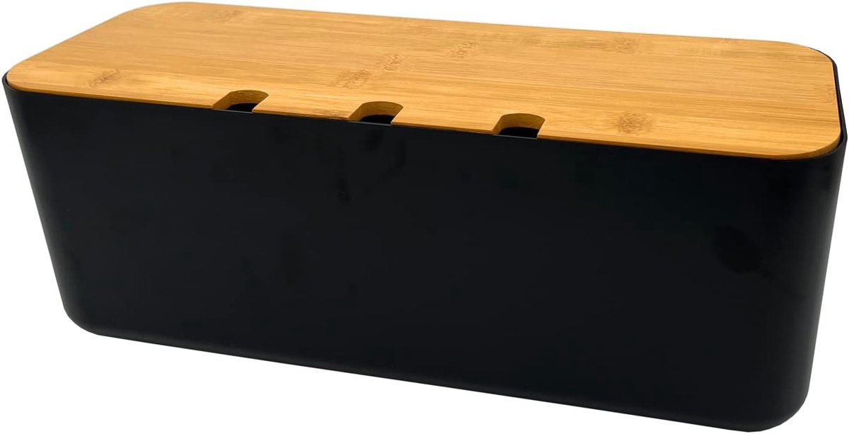 Kabelmanagement box grote - zwarte ABS - met ventilatie - houdt kabels veilig en georganiseerd - ShopVlot