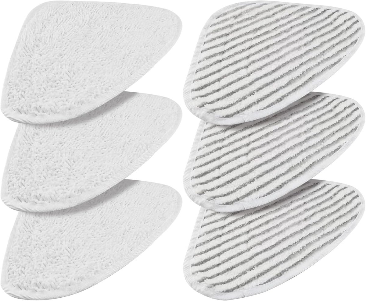 Stoomreiniger vervangcovers - set van 6 - herbruikbare stoomkappen - voor harde en houten vloeren - ShopVlot