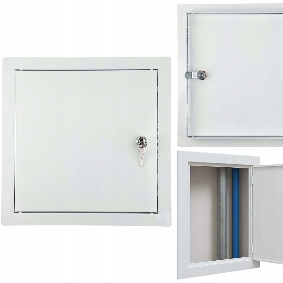 Metalen Inspectieluik 60x60cm Wit met Slot