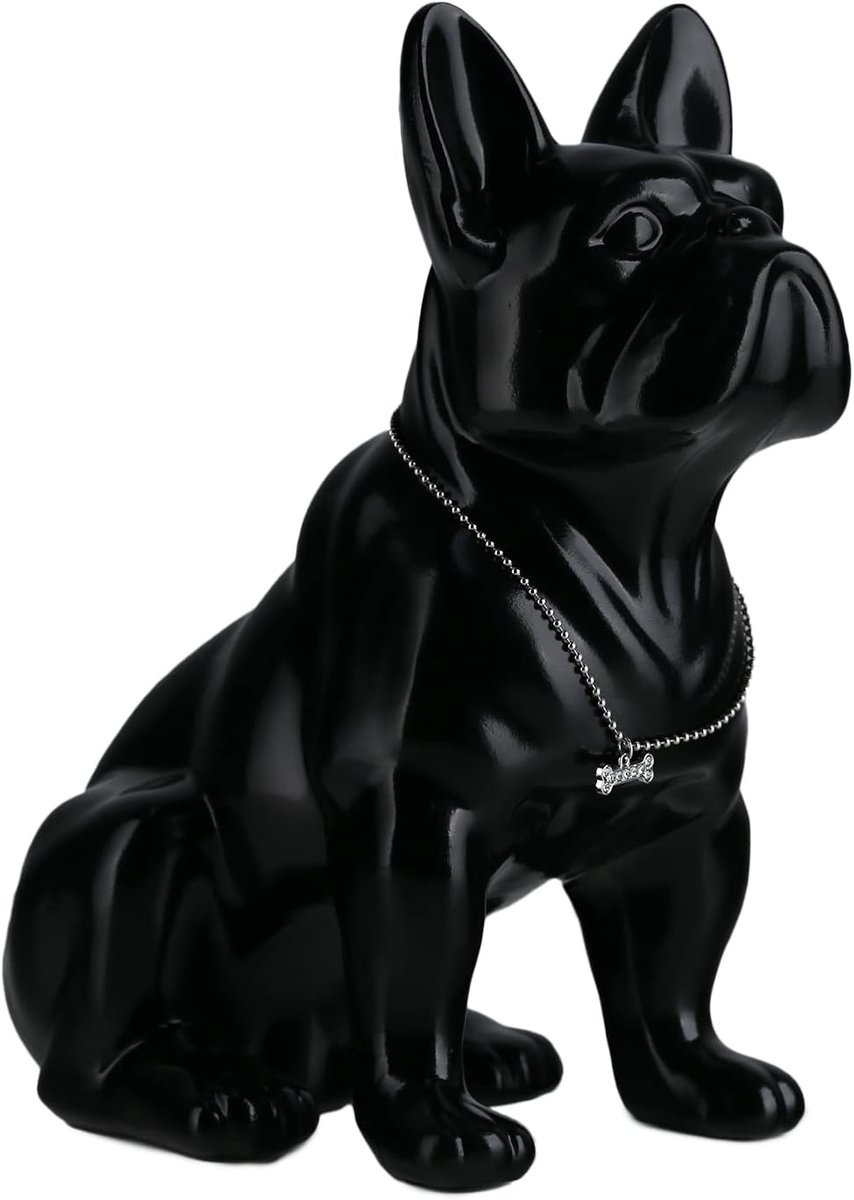 Hondbeeldje Franse Bulldog 27x15x31cm - Zwart - Hars - Modern huisdecoratie - ShopVlot