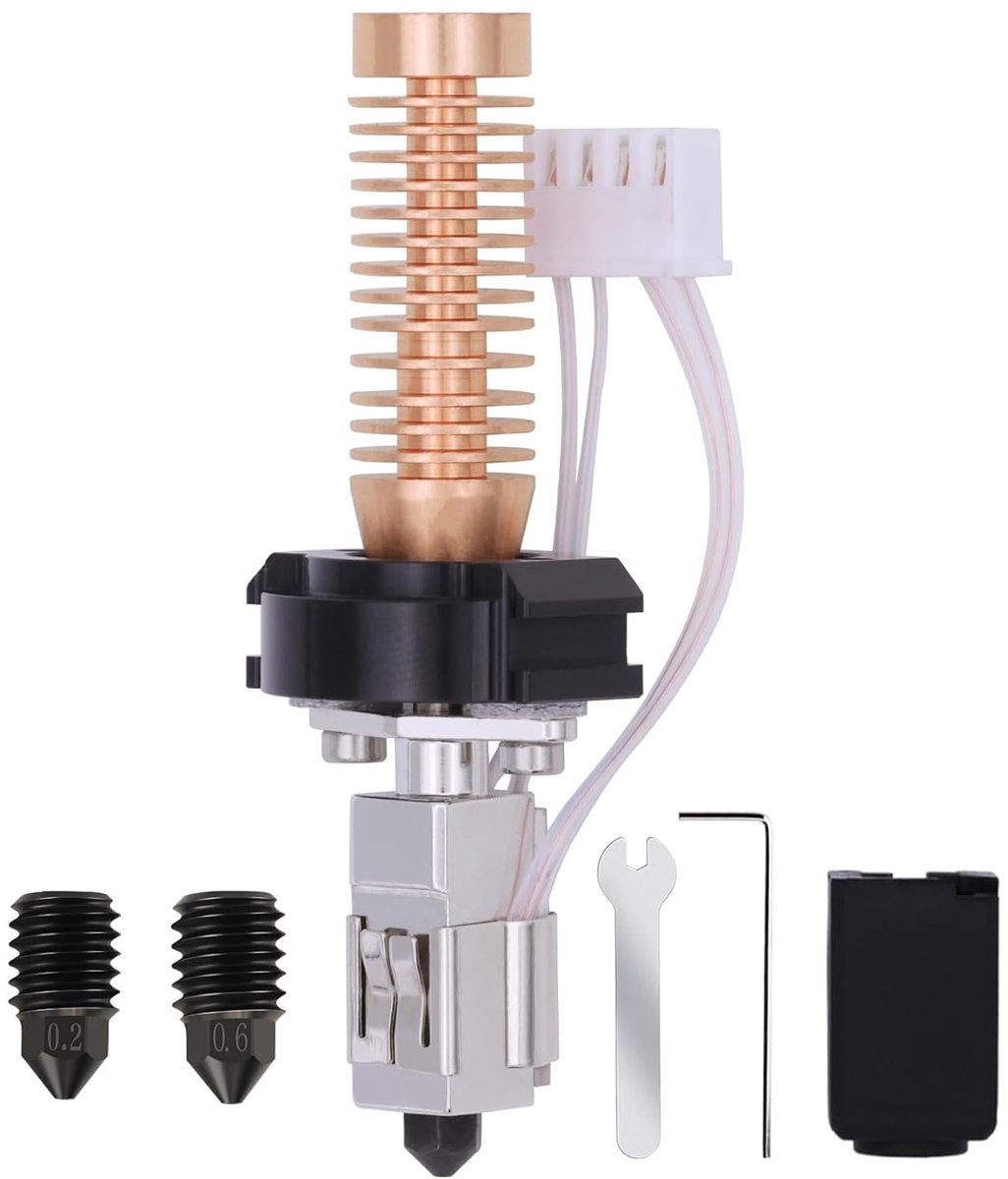 Hotend Kit voor 3D Printer - Snelwissel 0.2/0.4/0.6mm - Gehard Staal Nozzles - Verbeterde printkwaliteit - ShopVlot
