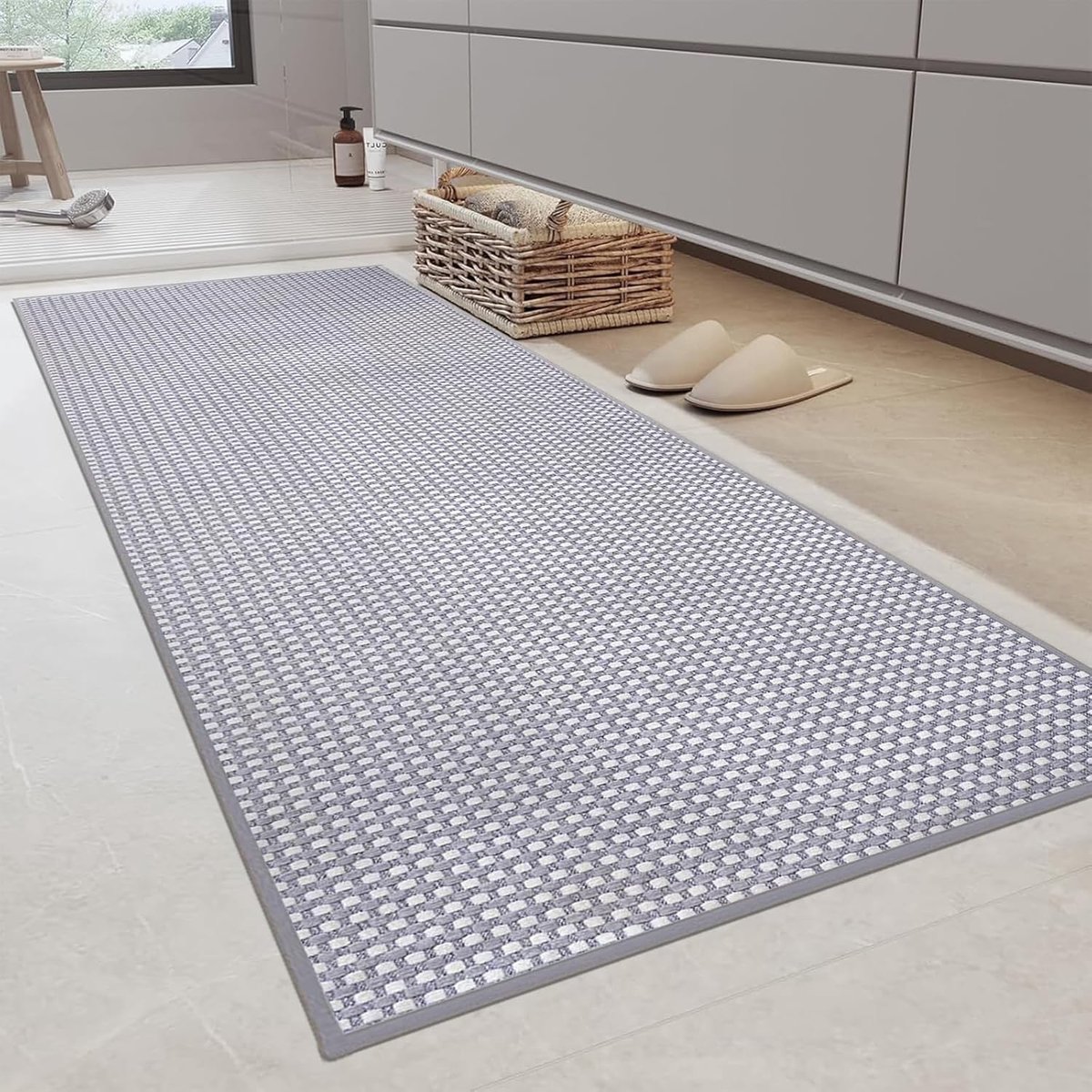 Badmat 70 x 120 cm - Chenille - Antislip - Super absorberend voor douche en bad - ShopVlot