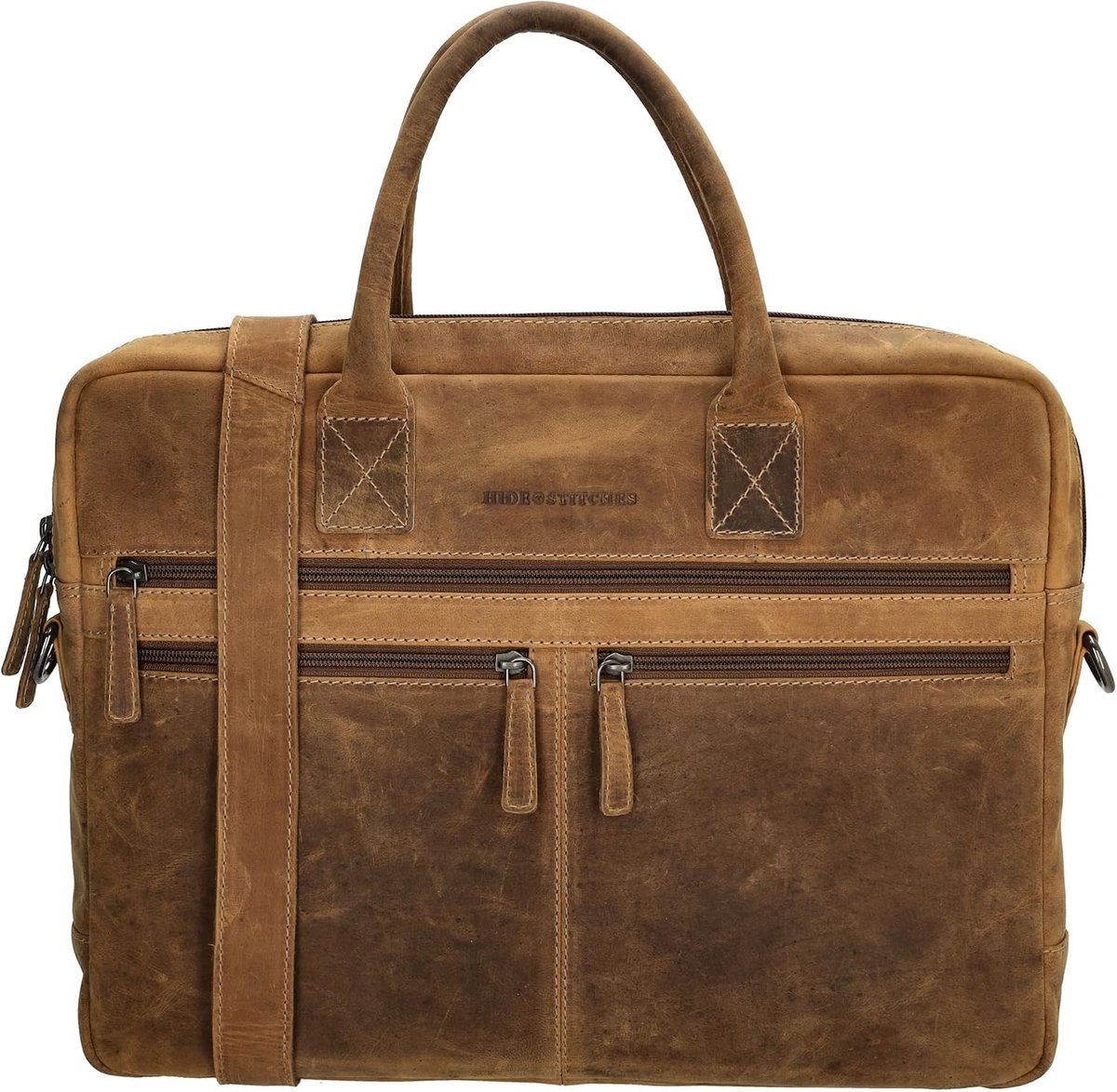 Laptop tas 15.6 inch - 100% leer - slim design - ideale zakelijke tas - ShopVlot