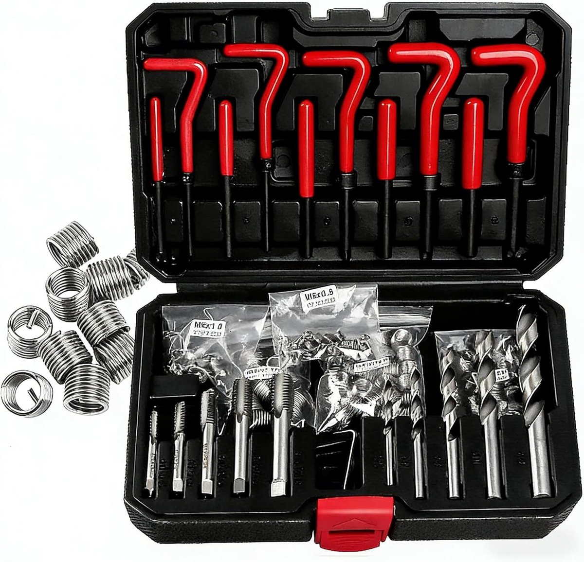 Draadreparatieset 131-delig - HSS Helicoil - Inclusief boor en gereedschap - Voor auto- en machineherstel - ShopVlot