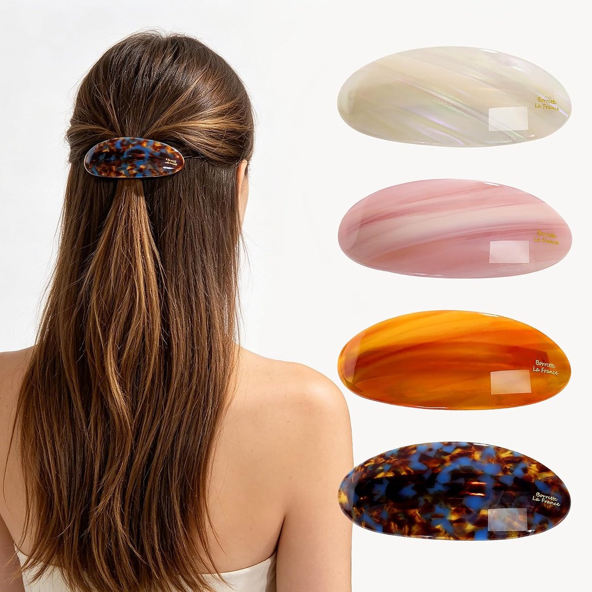 Haarspelden groot - acetaat schildpadvorm - vintage stijl - perfecte styling voor halflang haar - ShopVlot