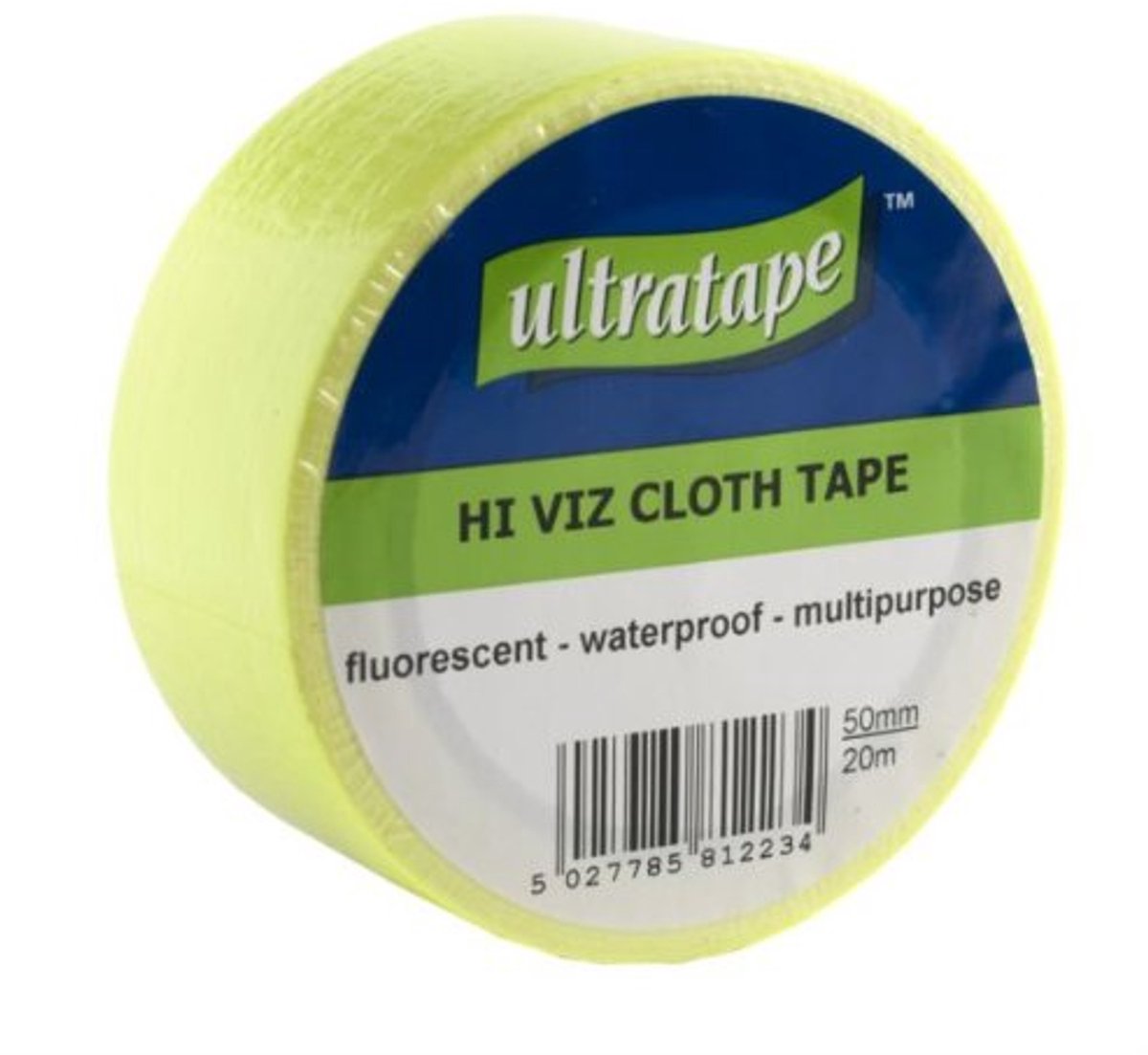 Ultratape 20m x 50mm - waterproof - neon geel - ideaal voor zichtbaarheid - ShopVlot