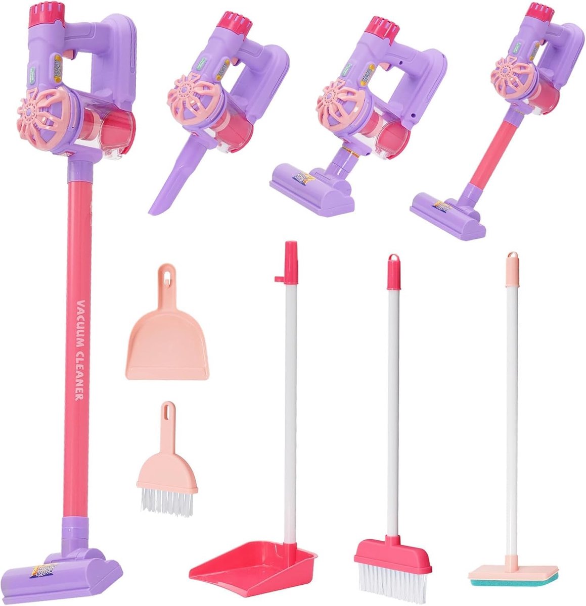 Schoonmaakset voor peuters - 9-in-1 speelset - rolspel met stofzuiger, bezem en mop - ShopVlot