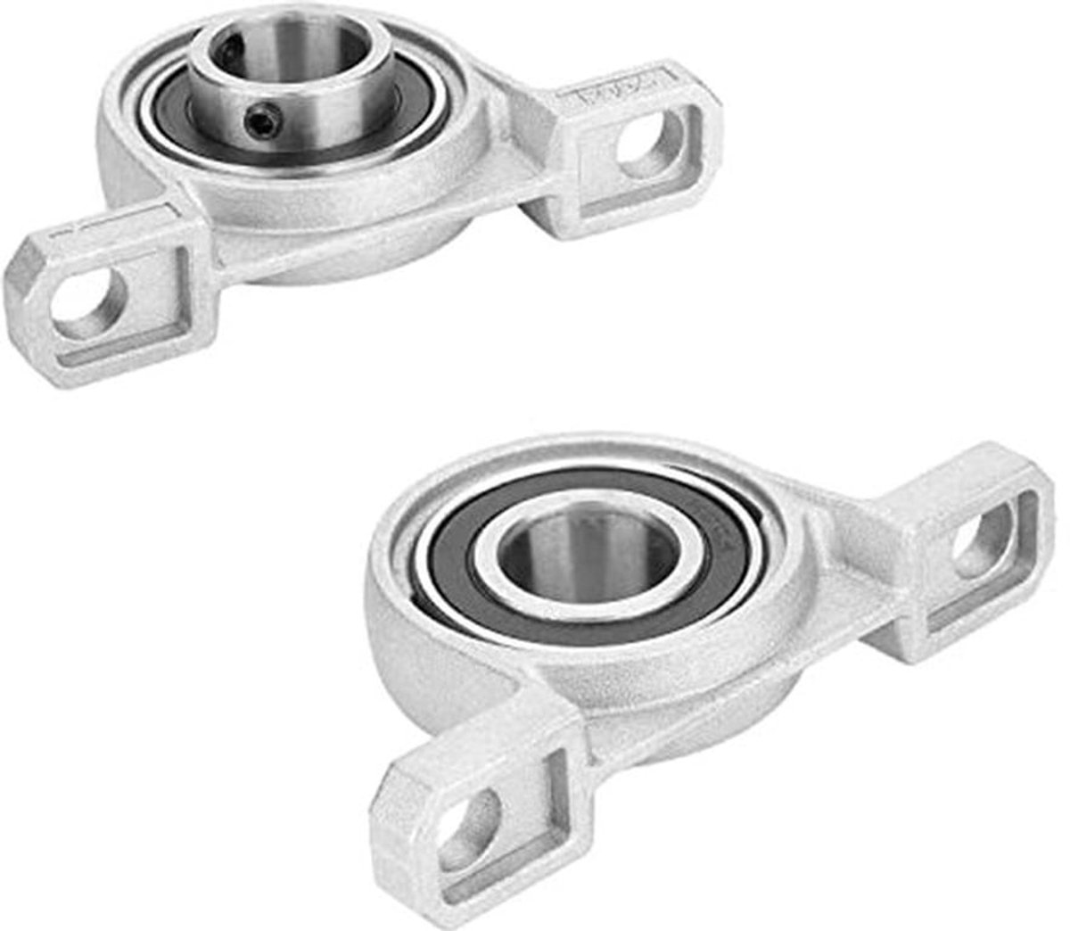 KP004 Behuizingsagers, 20 mm staande lagerset, lagerbok, zinklegering, golflagers, flenslagers, flenslagers, voor as-machine, 3D-printer