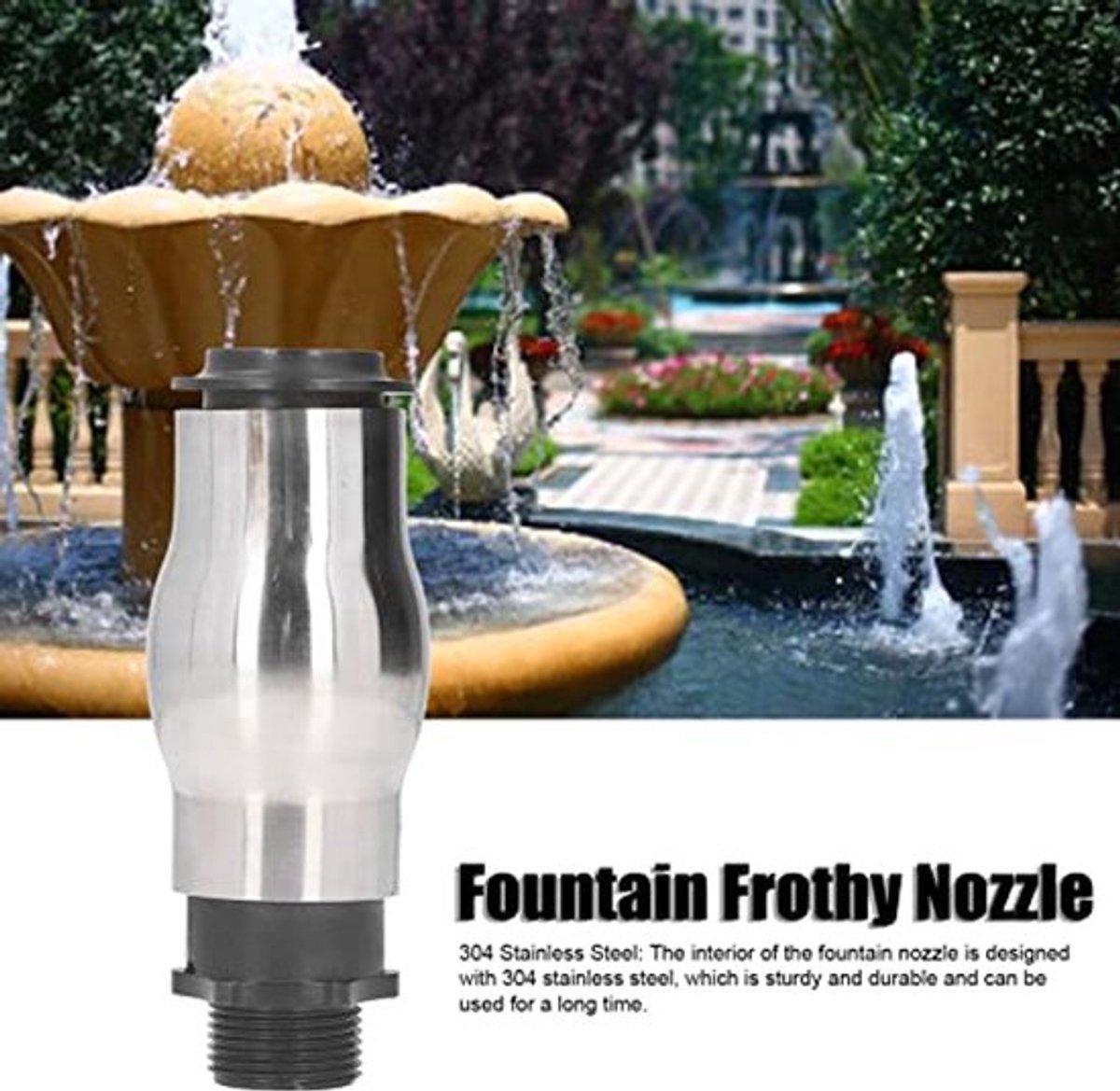 G1 Buitendraad Fontein Schuimende Nozzle Rvs Fontein Nozzle Spray Vijver Sprinkler voor Vijver Pretpark