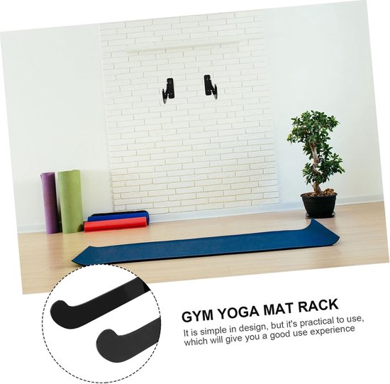 Yoga Mat Opbergrek - Mat Houder - Yoga Thuis - Wandmontage Ontwerp - 22.4x11.5cm - Zwart — afbeelding 4