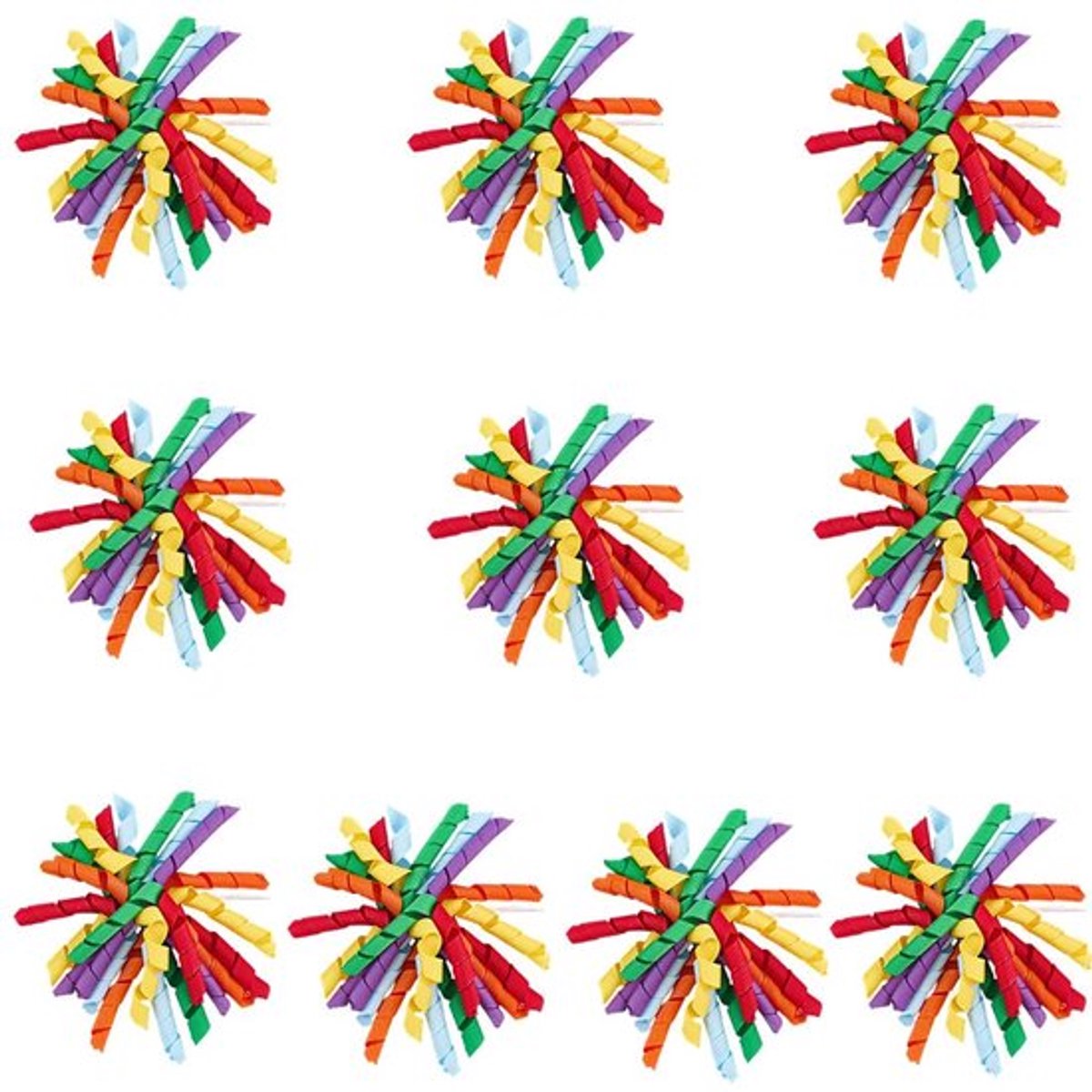 10 stuks kerstkrullende strikken 10 cm rood groen geel zelfklevend cadeauverpakking twist tie grosgrain linten strikken decoratie voor cadeaus tassen mand verjaardag bruiloft kerstfeest
