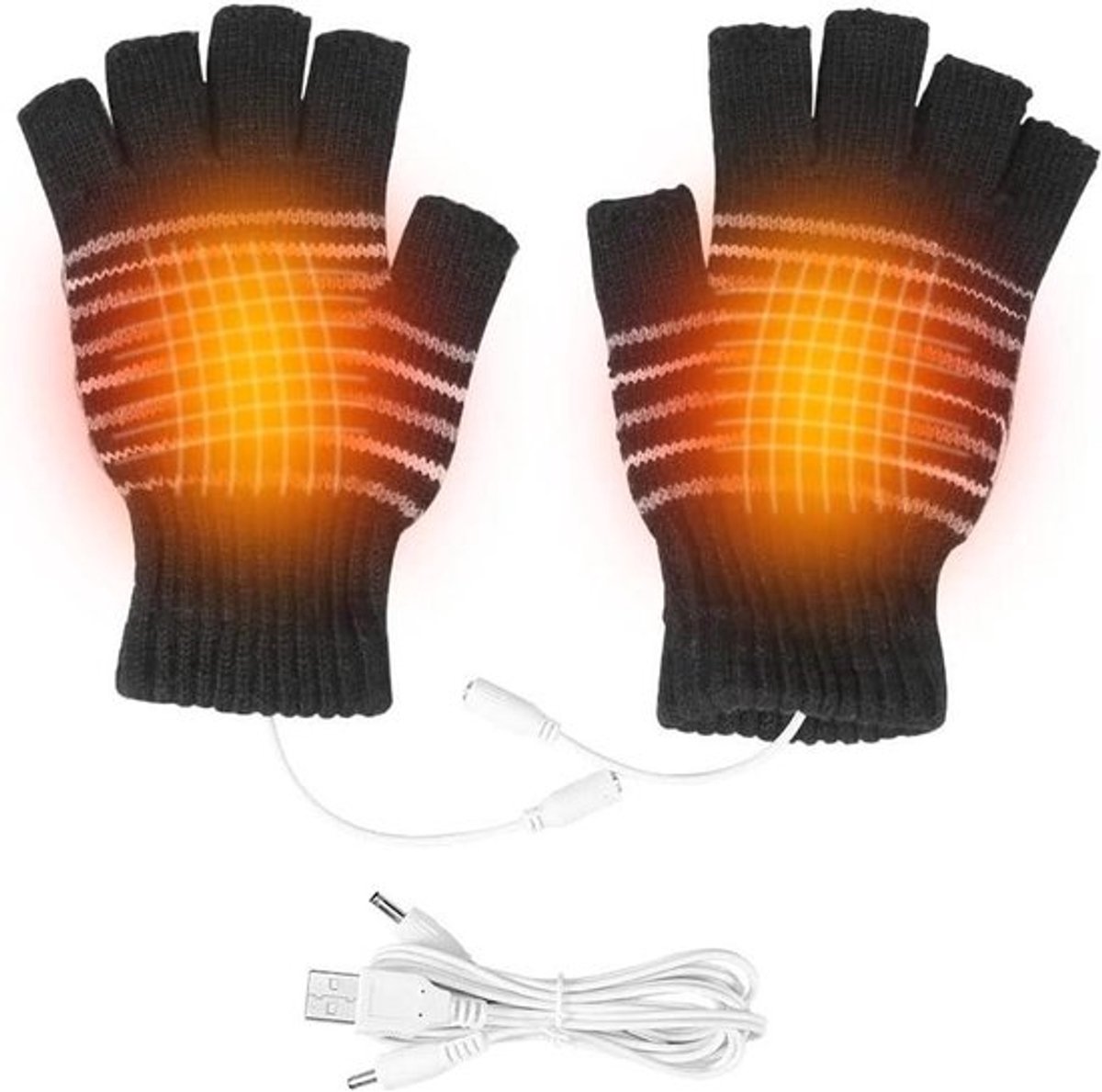 Verwarmde USB-handschoenen voor mannen en vrouwen, wasbaar en oplaadbaar, ideaal voor diverse buitenactiviteiten met comfortabele pasvorm en warmtevoorziening