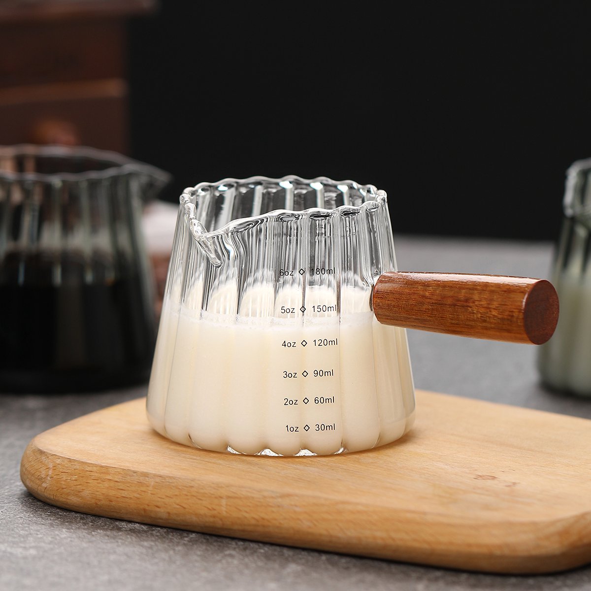 Glazen melkkannetje 200ml, borosilicaatglas, ideaal voor thee, koffie en restaurant
