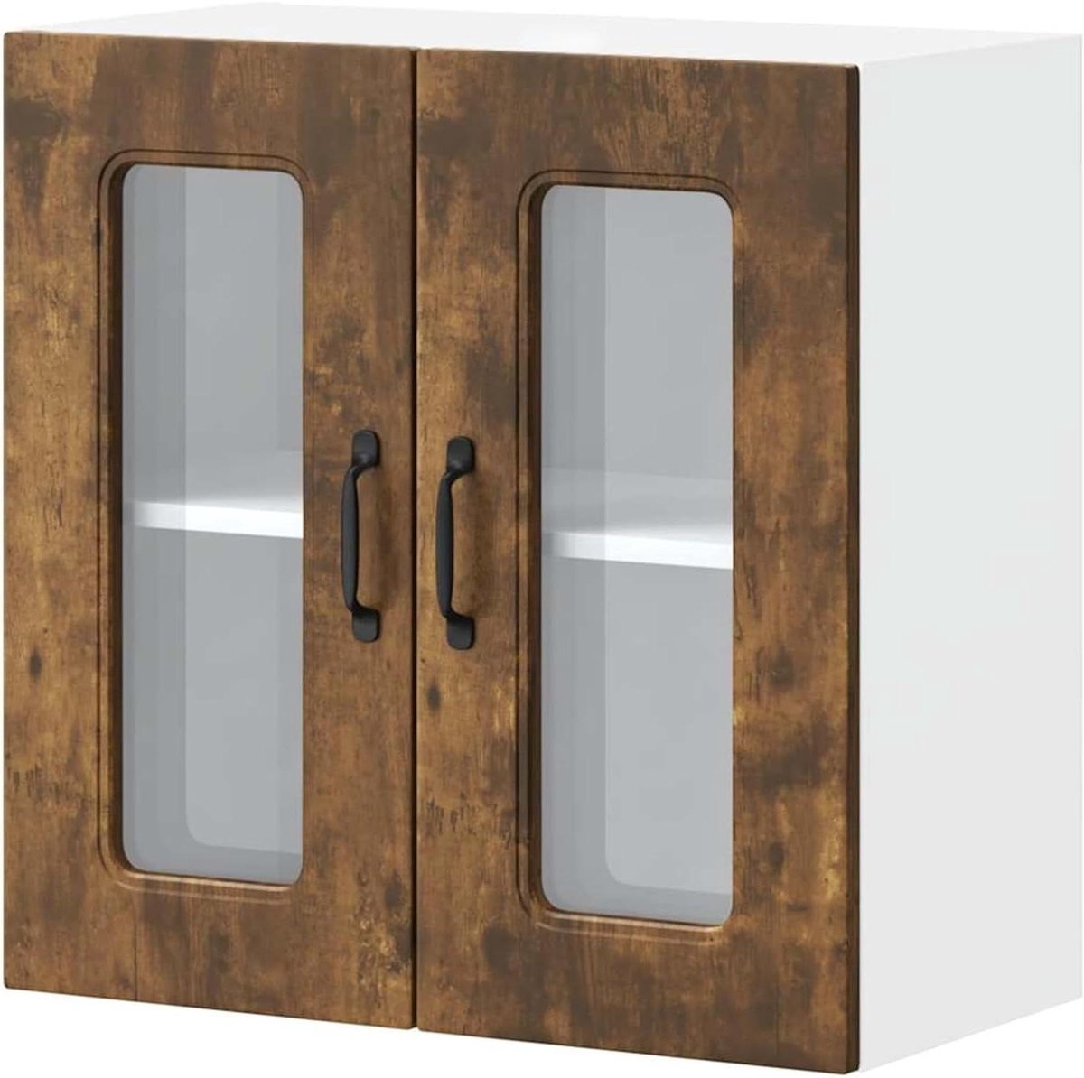 Keukenkast met glazen deur - Wandkast Bovenkast - Keuken Organiseren - Ruimtebesparend Ontwerp - 60 x 60 x 31 cm