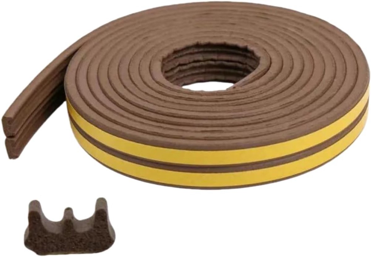 Tochtstopper 12M Rubberen Schuimafdichtingsstrip Voor Tochtwering Van Ramen En Deuren Geluidsisolatie En Stofwering Bruin Type E 9 * 4mm