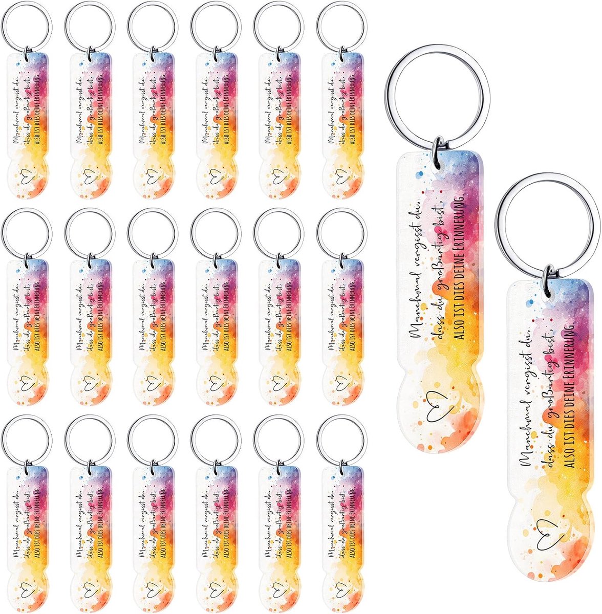 20 stuks acryl winkelwagenmuntjes, sleutelhangers, afneembaar, winkelwagenmunt, sleutelhanger voor het demonteren van winkelwagen, afstuderen, bruiloft, doop, verjaardag