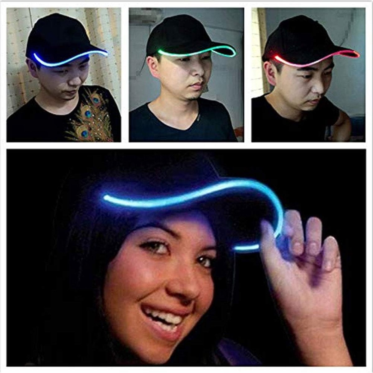 verlichting 7 kleurrijke knipperende LED basecap wintermuts Christmas Hat for Party, Parades, festivals, verjaardag, carnaval Halloween