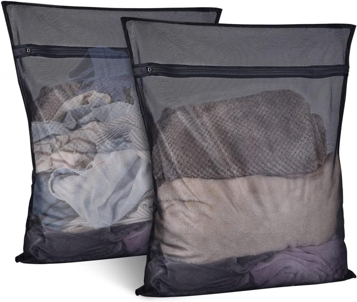 Waszak voor wasmachine, 3 stuks, waszak met ritssluiting, waszak, waszak voor beha, schoenen, sokken, ondergoed, babykleding, hemd, trui, 60 x 60 cm