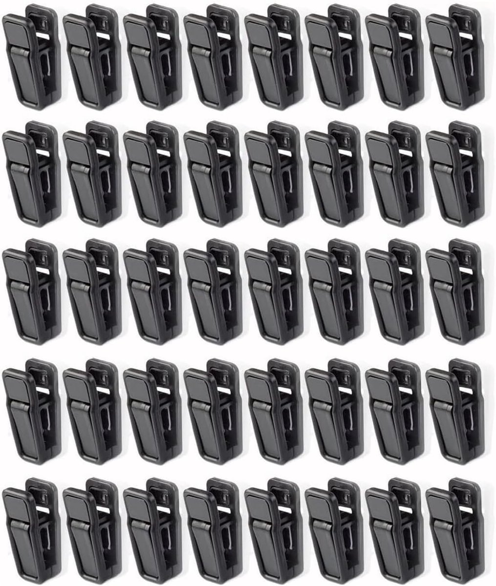 Wasknijpers, kunststof clips, antislip, kledingclips, kledinghangers, perfect voor gebruik met smalle kleerhangers (zwart)