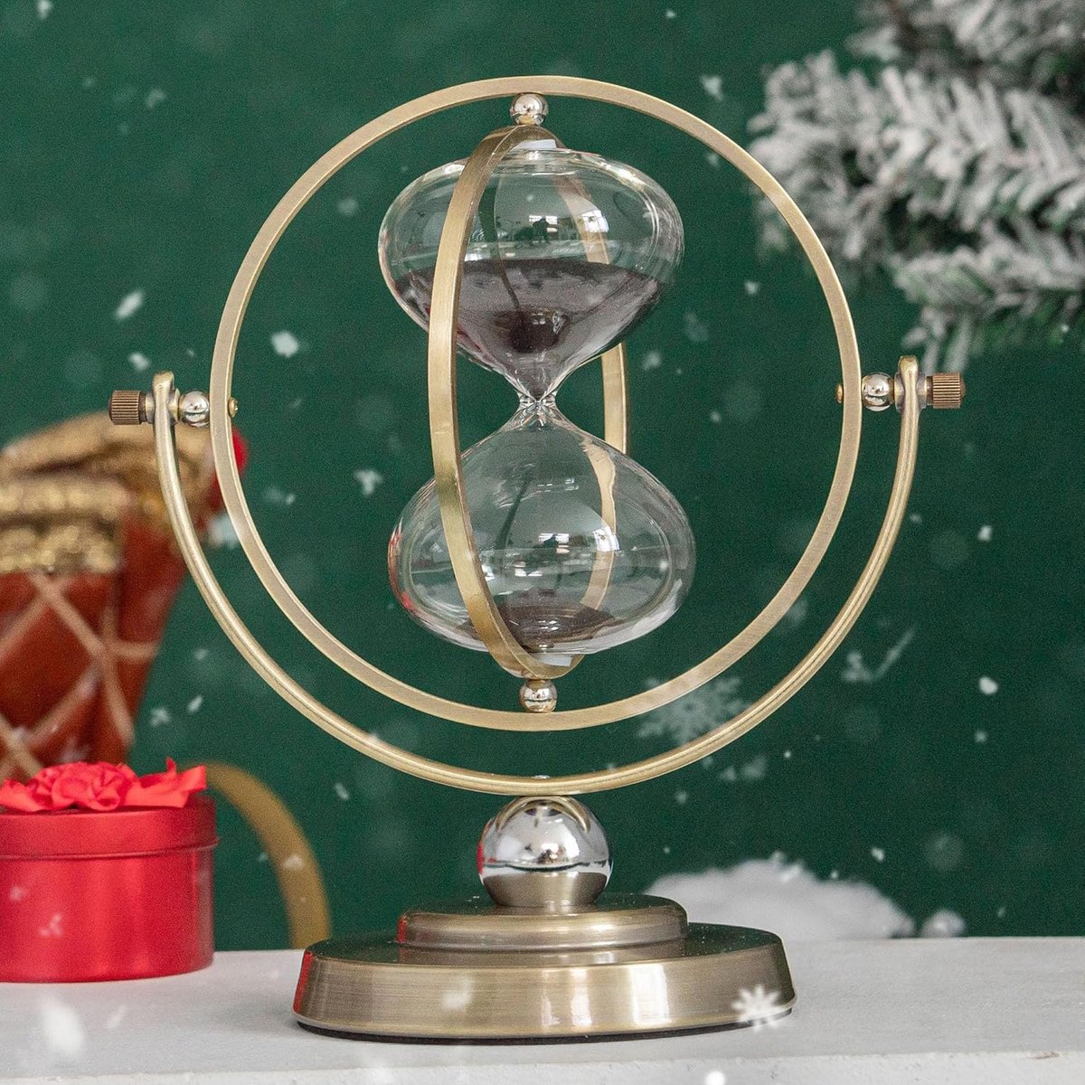 30 minuten, metalen messing, grote vintage cadeau voor thuis, bureau en kantoor, bruiloftsdecoratie (zwart)