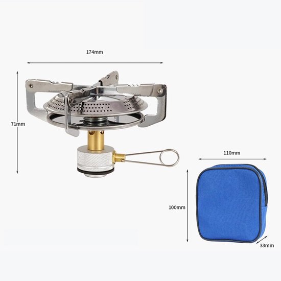 Camping-gas, draagbare brander met enkele brander, 2800 W zaklamp, mini-gasbrander, 2800 W, rugzak, schouder-keukenkoker, campingkooktoestel van Camping — afbeelding 2