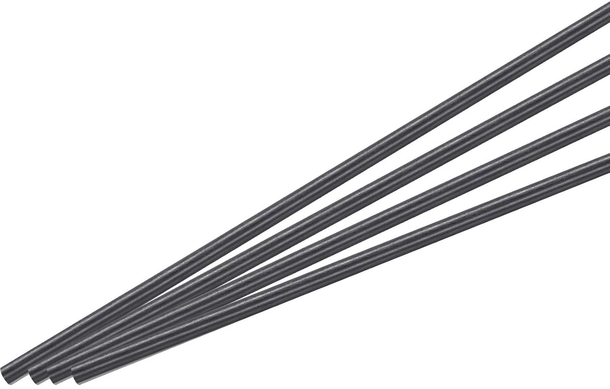 Koolstofvezelstang, 6 mm x 300 mm, carbonstang voor RC-vliegtuigen, doe-het-zelf, draak, quadcopter-vleugelbuizen, reparatieset voor armen, verpakking van 4 stuks