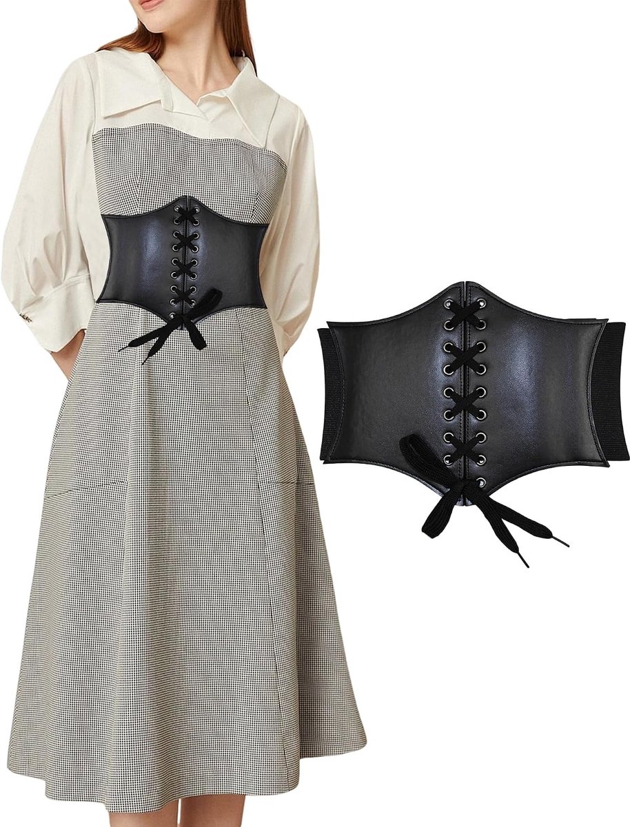 Elastisch korset voor dames, veterriem, retro riem, Tied Waspie riem, heupriem
