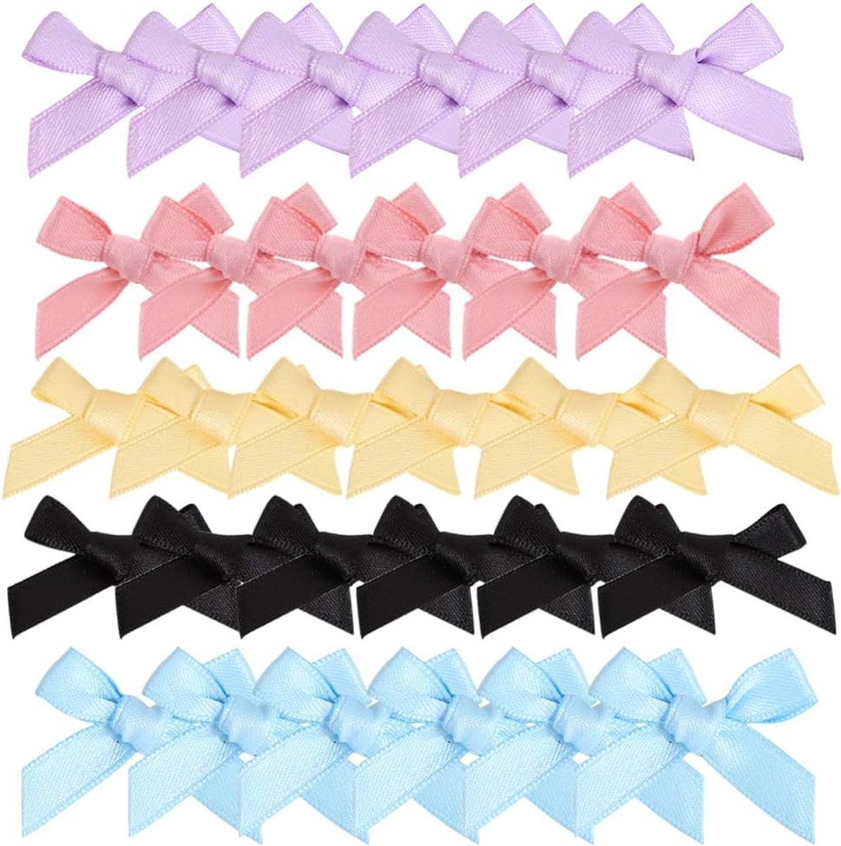 30 Stuks Multi-Color Mini Lint Strikken Craft Kleine Strikken Satijn Decoratie Strik Naaien Accessoires Voor Geschenkverpakking Diy Haar Clip Bruiloft Verjaardag Versieringen