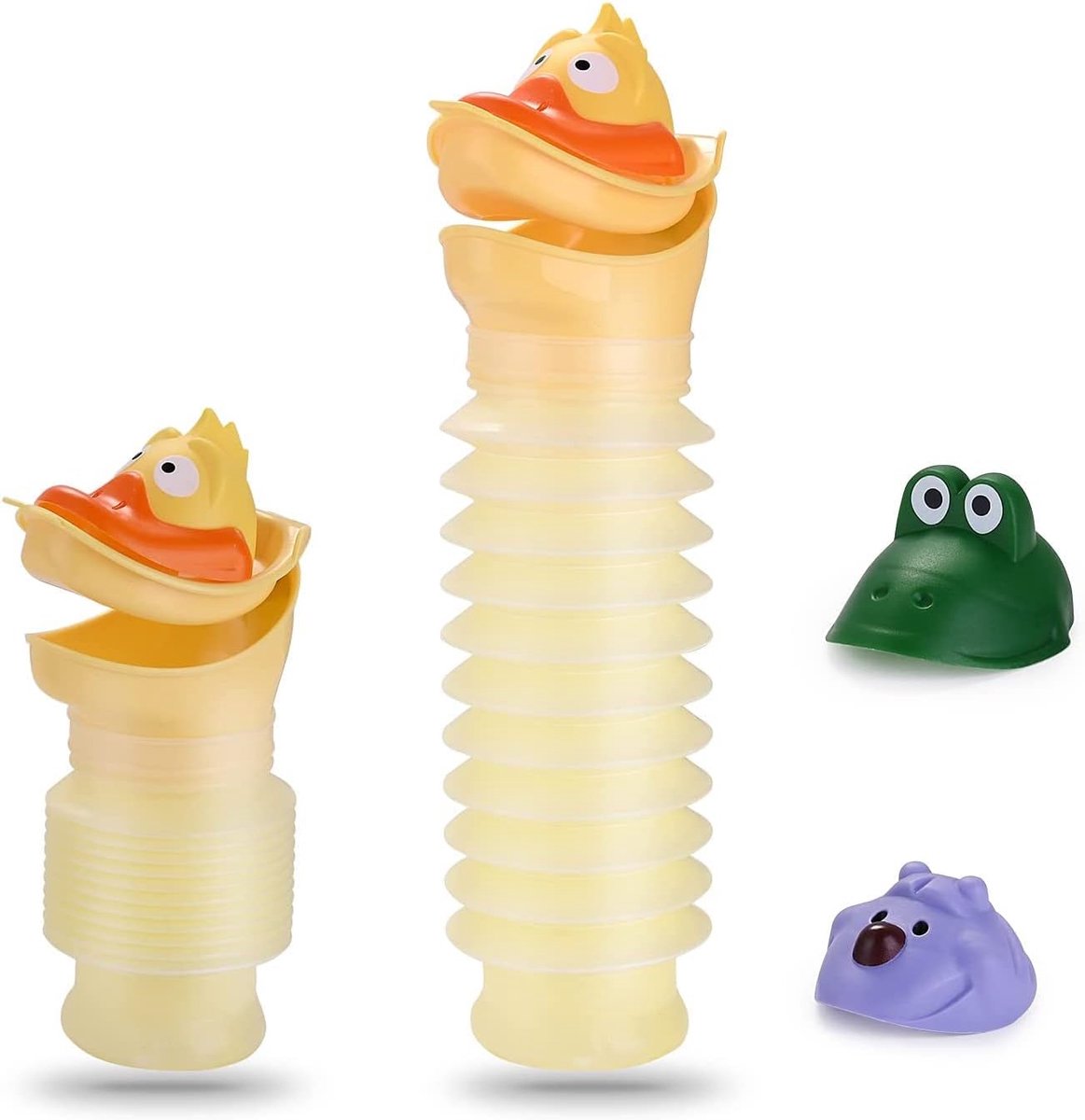 Draagbare Kinderpotje, draagbaar, cartoon, kinderen, uniseks, reizen, urinoir, auto, toilet, pee, geel, 420 ml