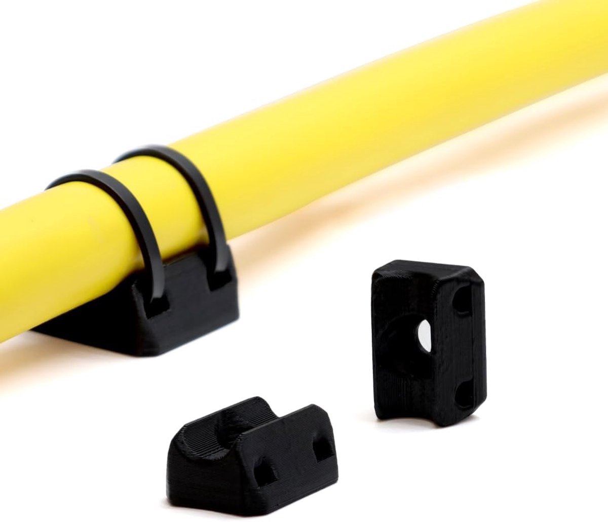 Kabelbinders, schroefsokkel, zeer sterk, uv-bestendig, voor snelle montage op platen, muren of aluminium profiel, geschikt voor verschillende kabels, slaken, leidingen (D10 R 25 mm x 19 mm, 16 stuks)