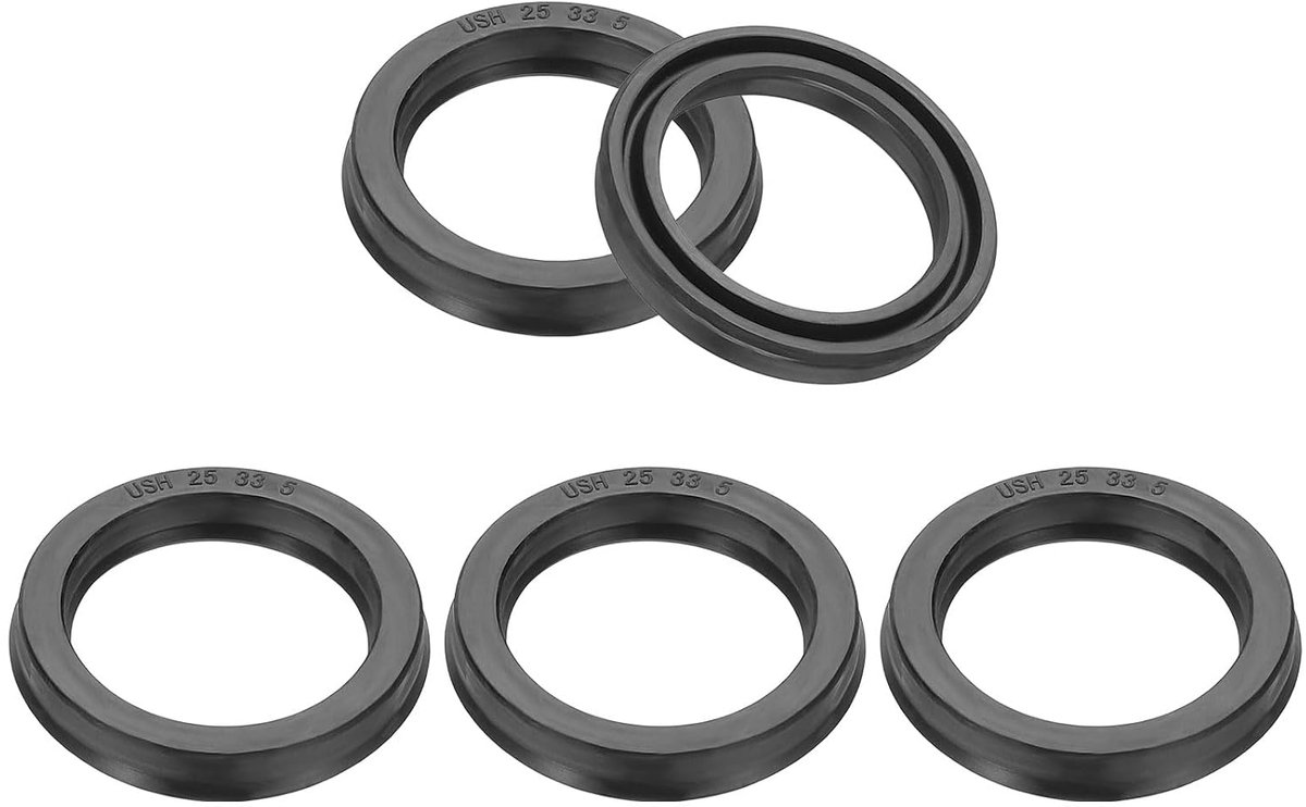 Olieafdichting 25 x 33 x 5 mm, 5 stuks lipafdichtingen, nitrilrubberen afdekking, radiaalasschijf, afdichting voor cilinder, automobielmotor, afvoerschroef, zwart