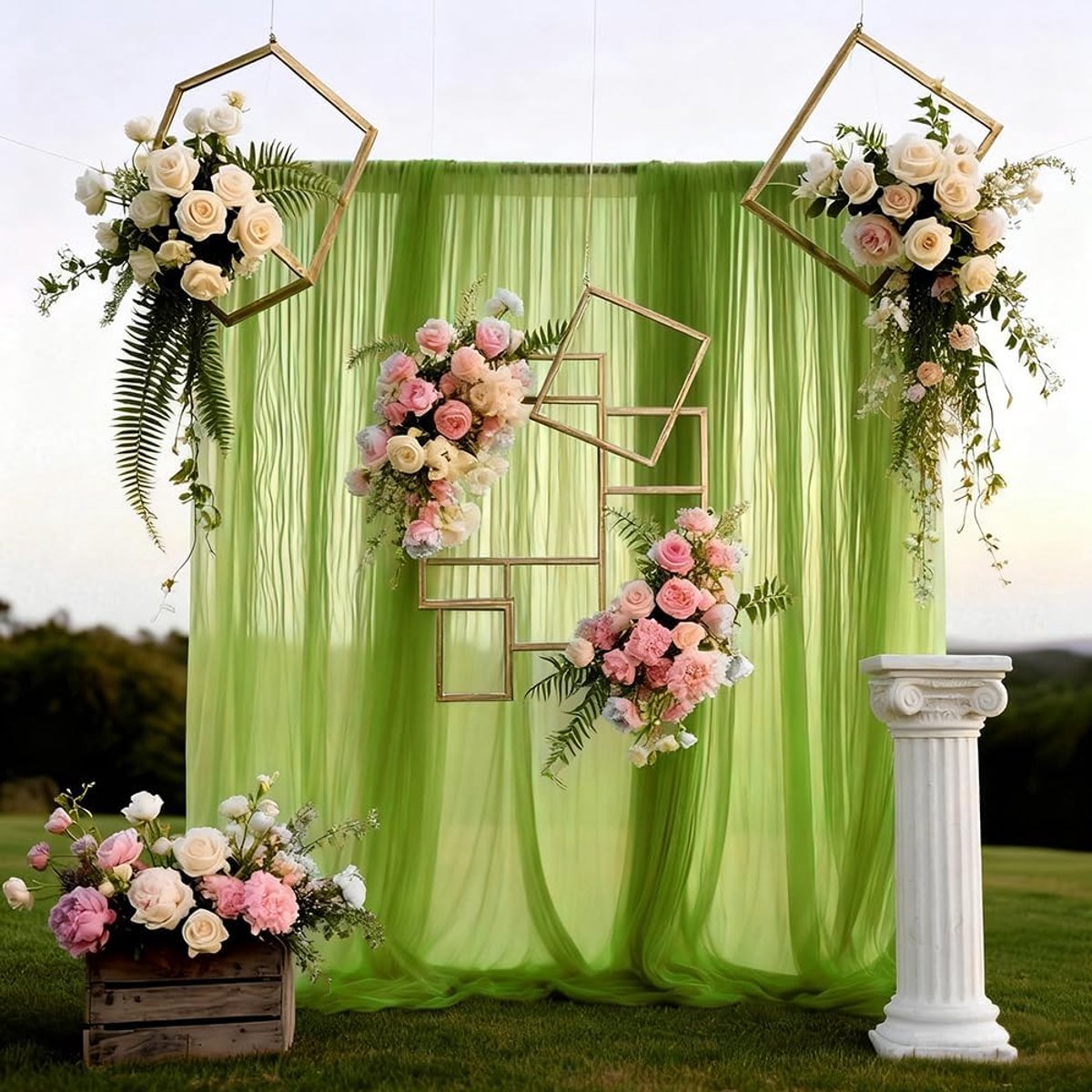 Stof, tule roze meterware, zachte tule stof om te naaien, gaas decoratiestof voor Arbor bruiloft gordijn vrijhanddecoratie boog ceremonie
