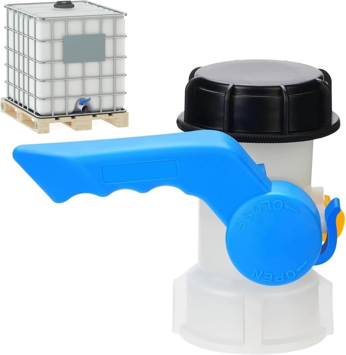 IBC container klep DN40 (62mm) - afsluitklep - tankadapter - eenvoudig te installeren - ShopVlot