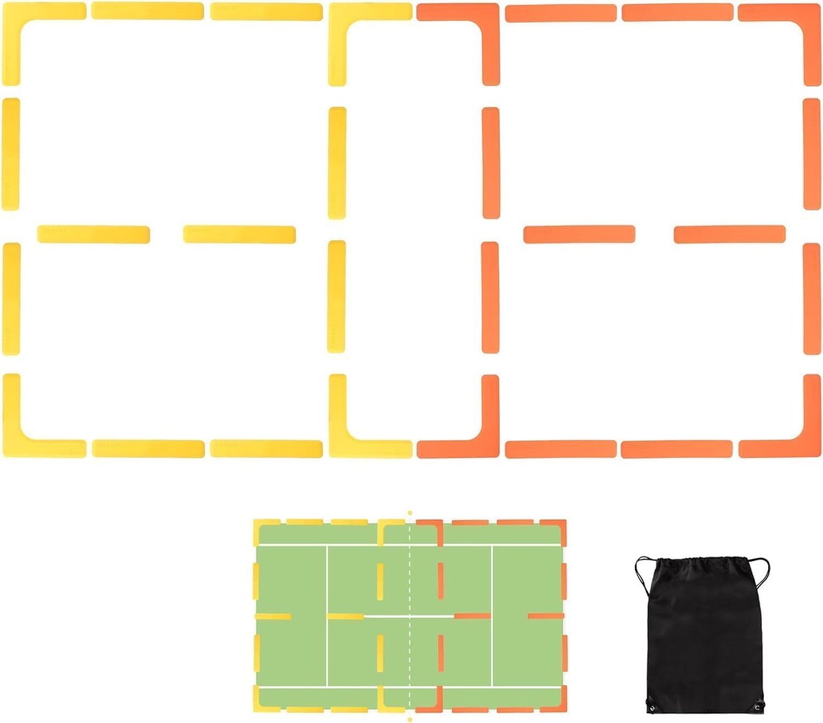 Pickleball veldlijnmarkers set - antislip en winddicht - 84 markers in verschillende vormen - ideaal voor training - ShopVlot