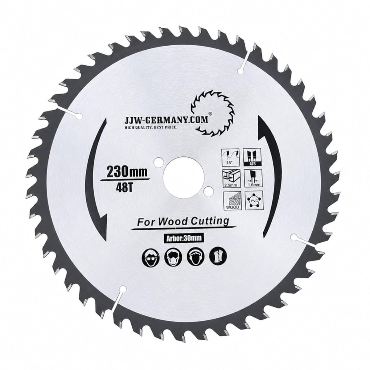 Cirkelzaagblad 230 x 2.5 x 30 - 48 HM tanden - Industrieel kwaliteit - Geschikt voor handcirkelsagen - ShopVlot