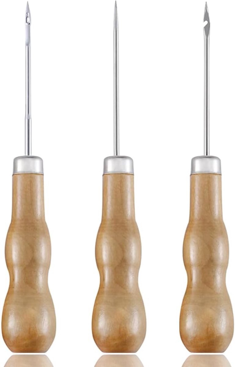 Hamer met houten handvat - 3-delige set - leerbewerking - eenvoudig te gebruiken - ShopVlot