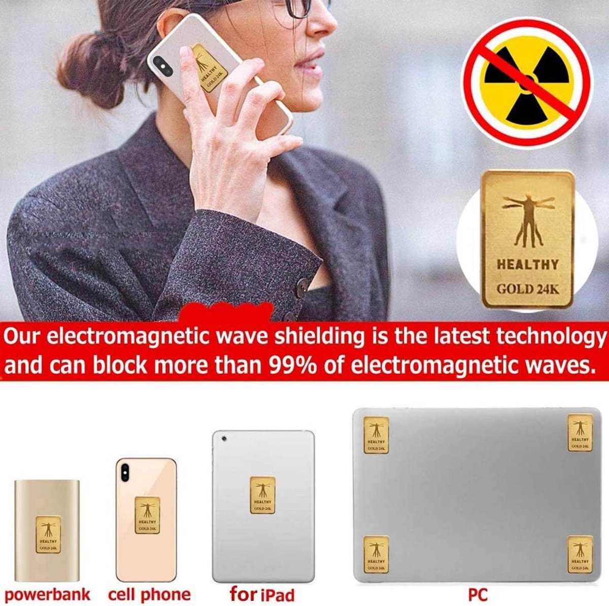 EMF bescherming voor mobiele telefoon - zelfklevend - anti-straling - bescherm jezelf en je gezin - ShopVlot