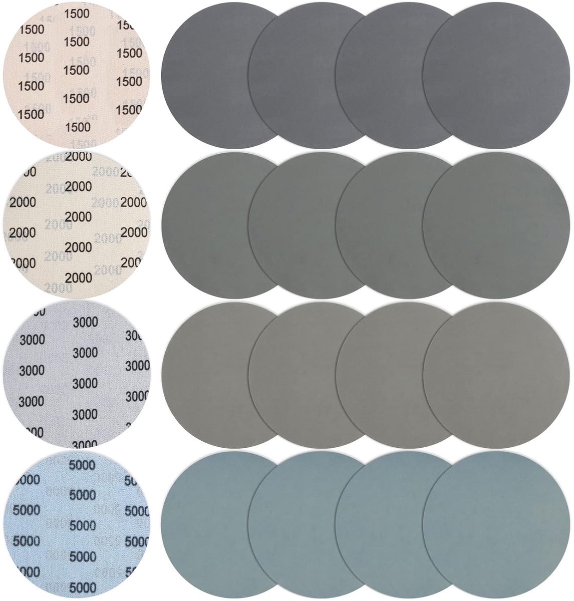 Schuurdiscs 150 mm - Grit 1500/2000/3000/5000 - Hoogwaardige latex en siliconen carbide - Ideaal voor metaal en hout - ShopVlot