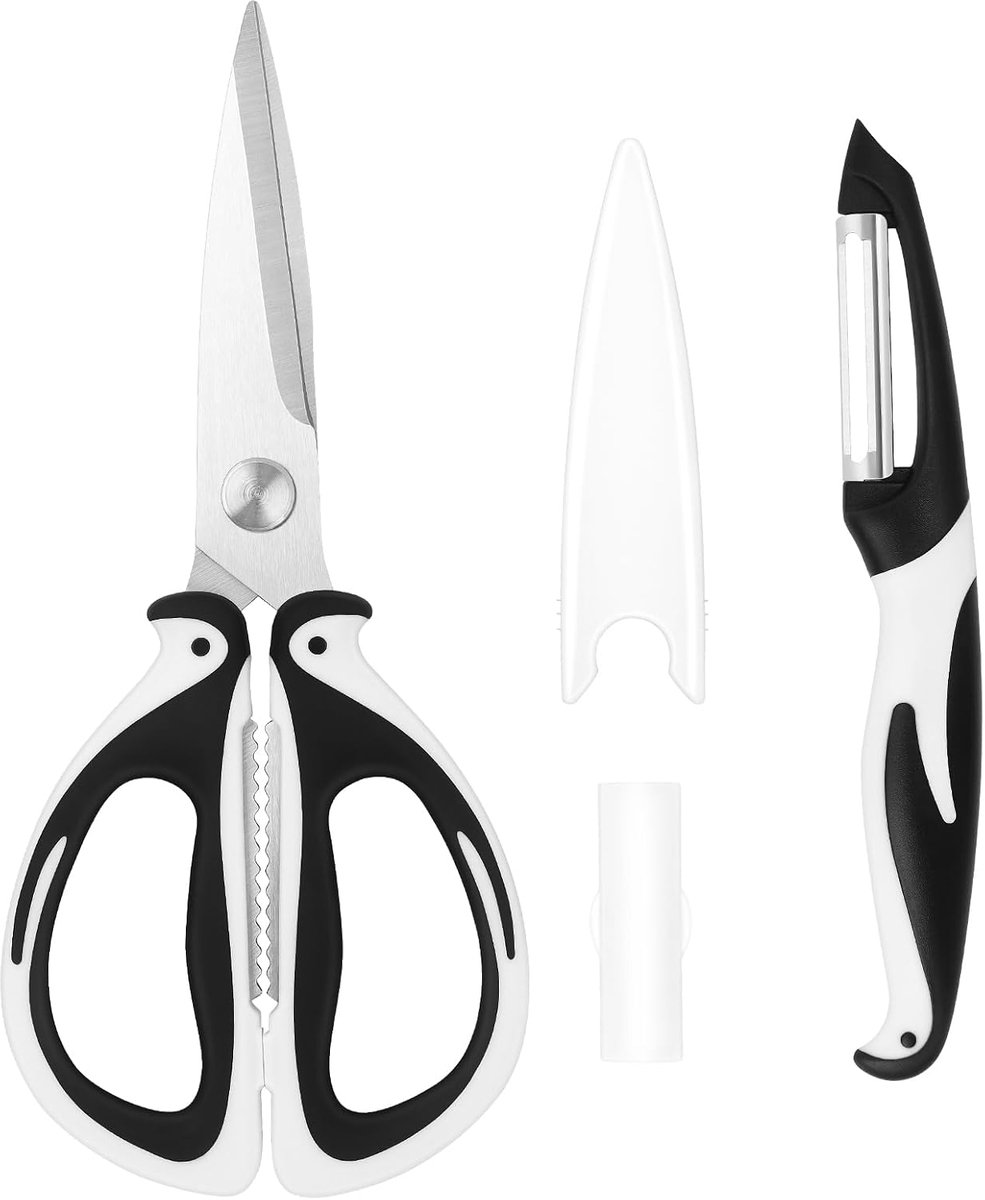 Keukenschaar 24 cm - roestvrijstalen bladen - comfortabele grip - ideaal voor veelzijdig gebruik - ShopVlot