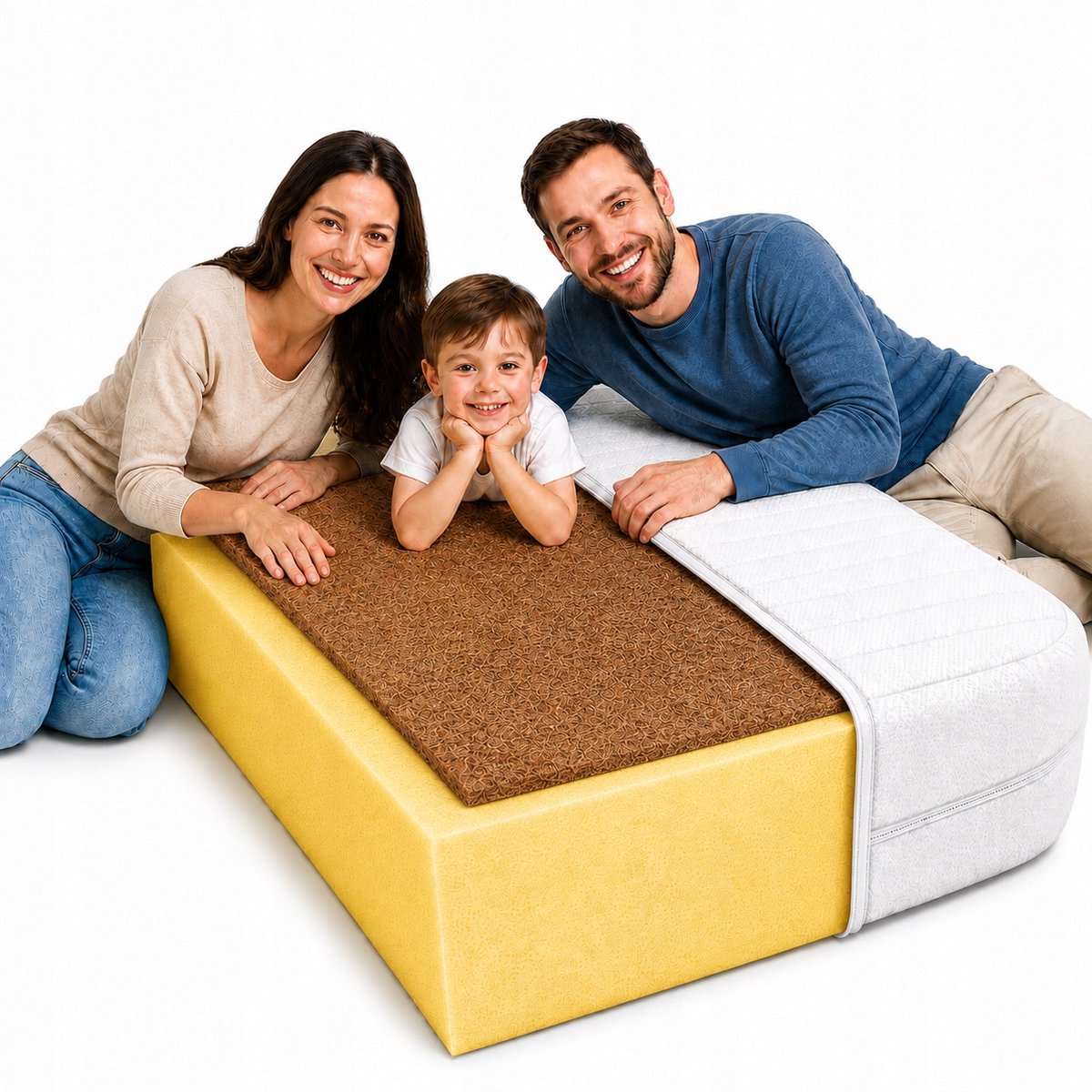 Merkloos Schuimrubber Matras 90x180cm, 26cm Dik, H2/H3 Tweekleurig