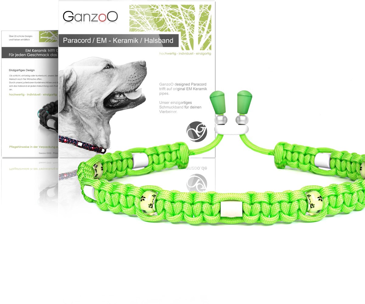 Sierhalsband voor honden S 33-42 cm - Paracord 550 met EM keramiek tubes - Waterdicht en verstelbaar - SnelShoppen