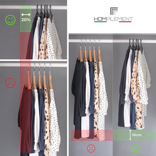 Plaatsbesparende kleerhangers, 20 stuks, met verstelbare haken, kledinghangers, made in Italy, kledinghaken, kapstok, kastorganizer, ruimtebesparend, 20 stuks, wit — afbeelding 2